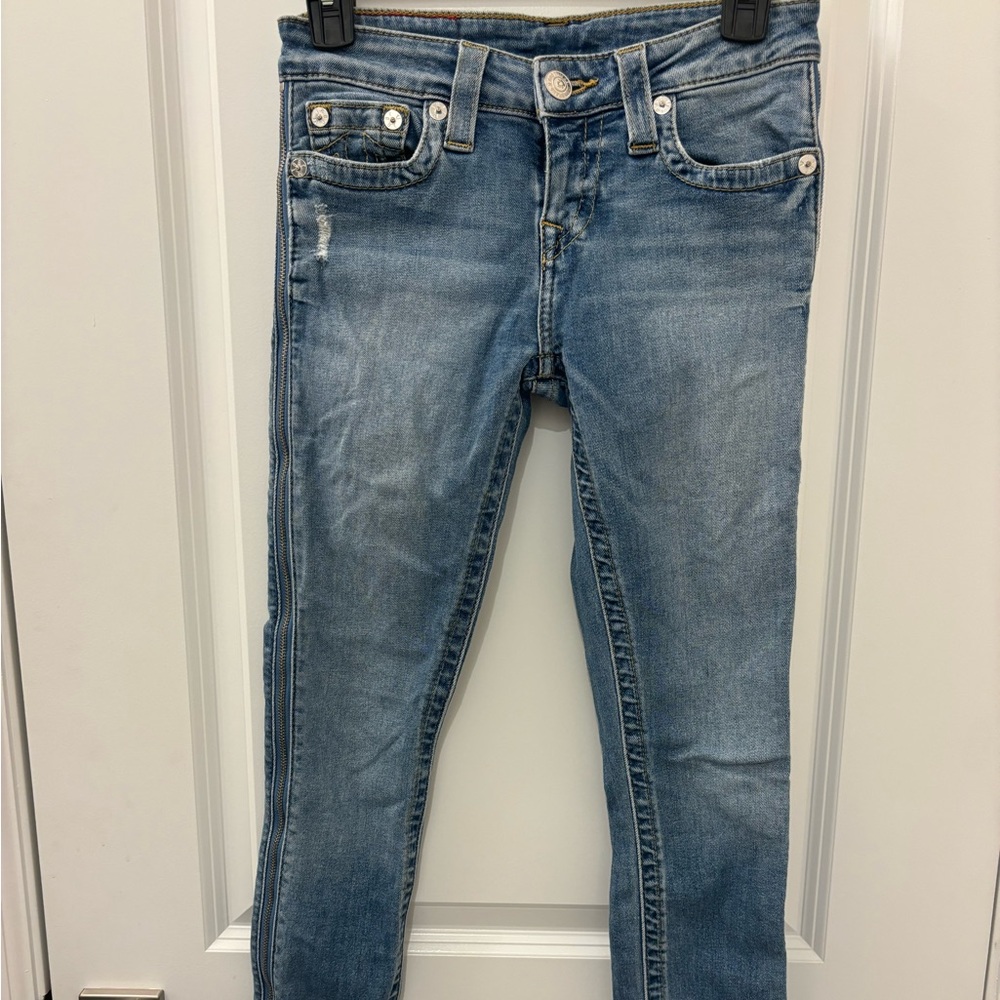 True religion Blue Women's Jeans with side zipper detail